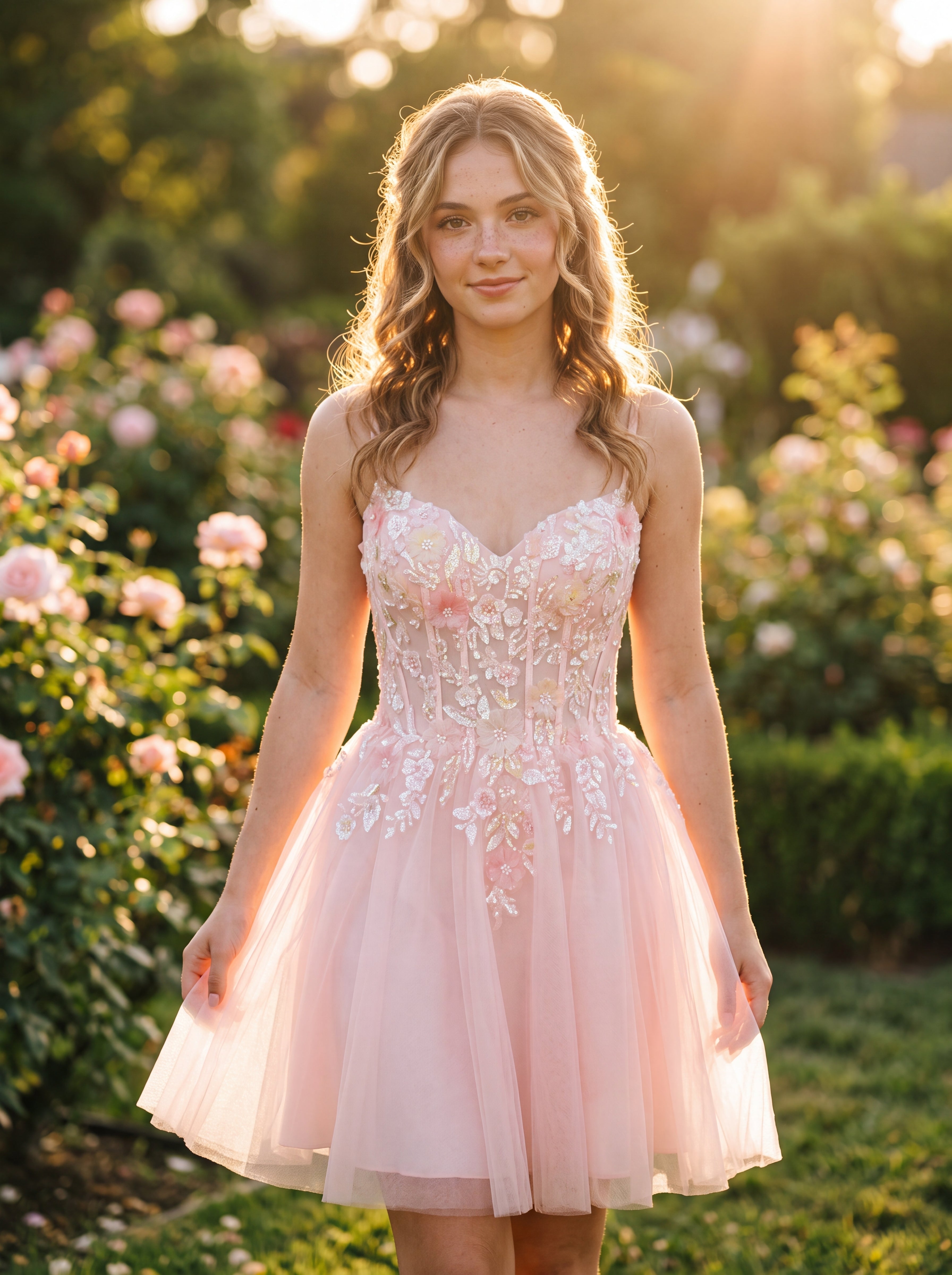 A-line Short Tulle Homecoming Dress With Sequins