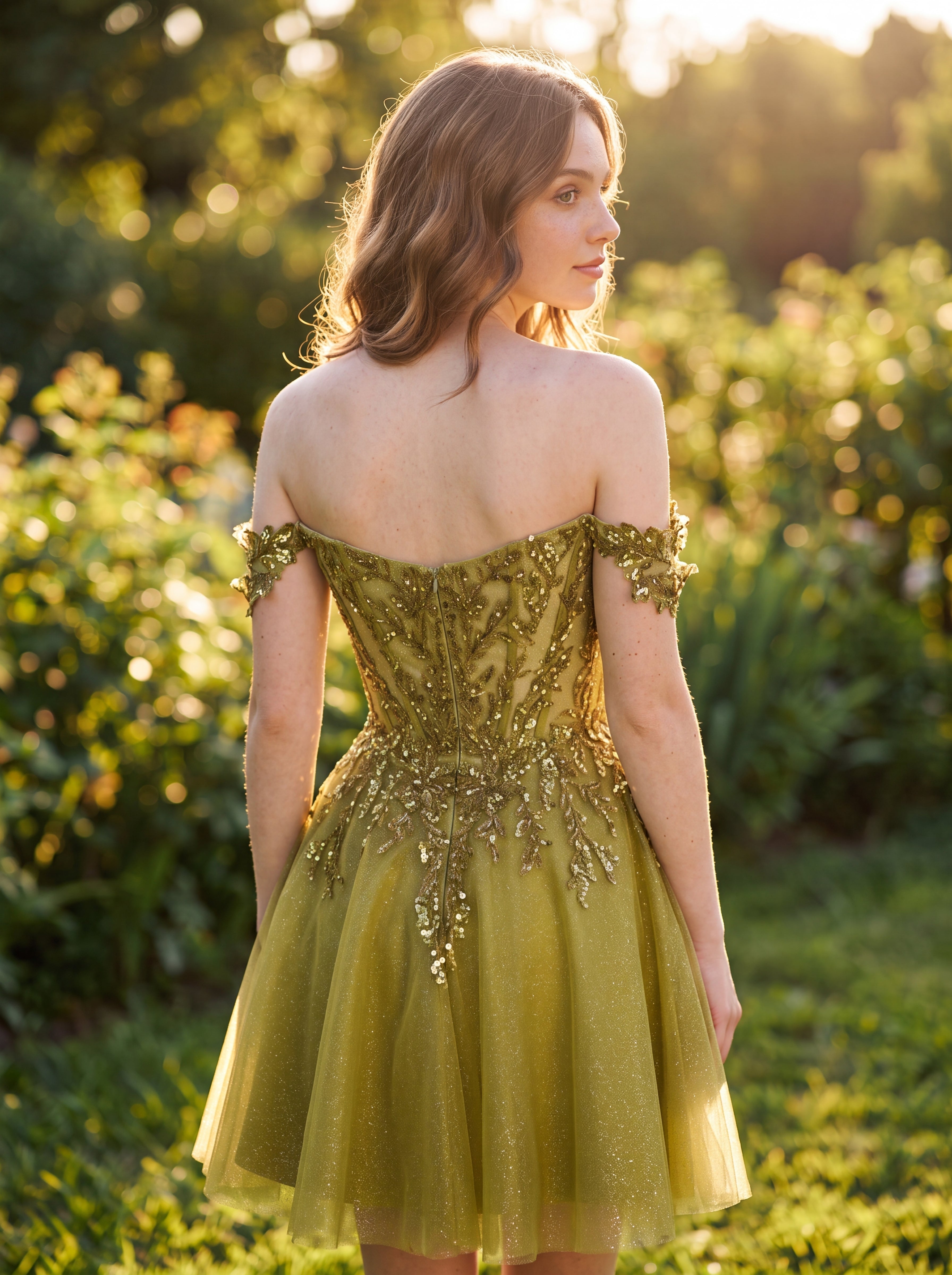A-line Off the Shoulder Short Tulle Mini Dress With Beading Appliques Lace Sequins