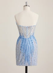 Sheath/Column Sweetheart Short Sequin Mini Dress With Beading Sequins