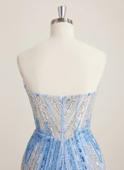 Sheath/Column Sweetheart Short Sequin Mini Dress With Beading Sequins