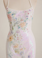 Sheath/Column Scoop Short Sequin Mini Dress With Beading Sequins