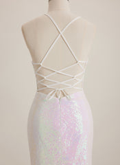 Sheath/Column Scoop Short Sequin Mini Dress With Beading Sequins