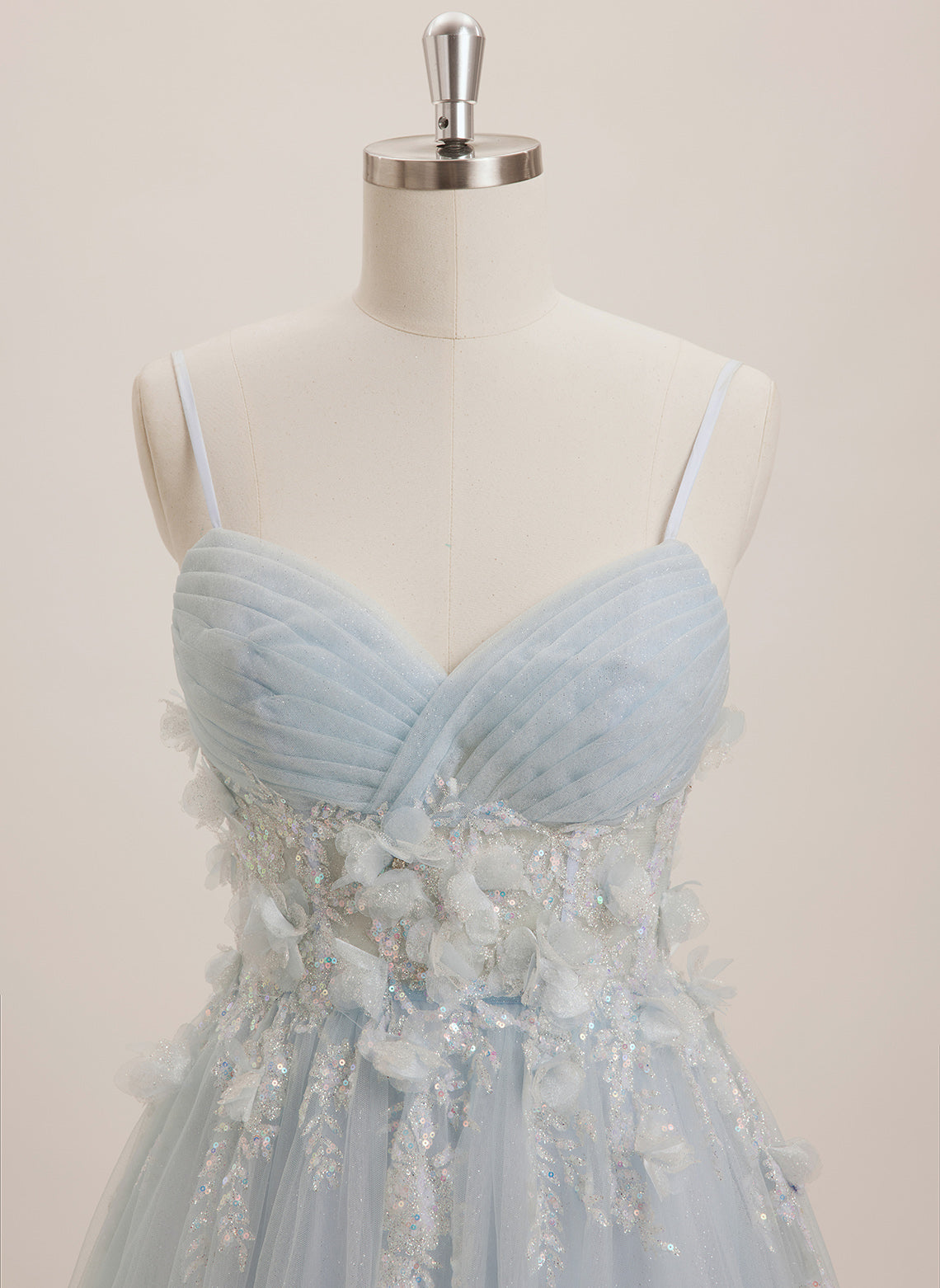 Ball-Gown/Princess V-Neck Floor-Length Jersey Maxi Dresses With Sequins 3D Floral
