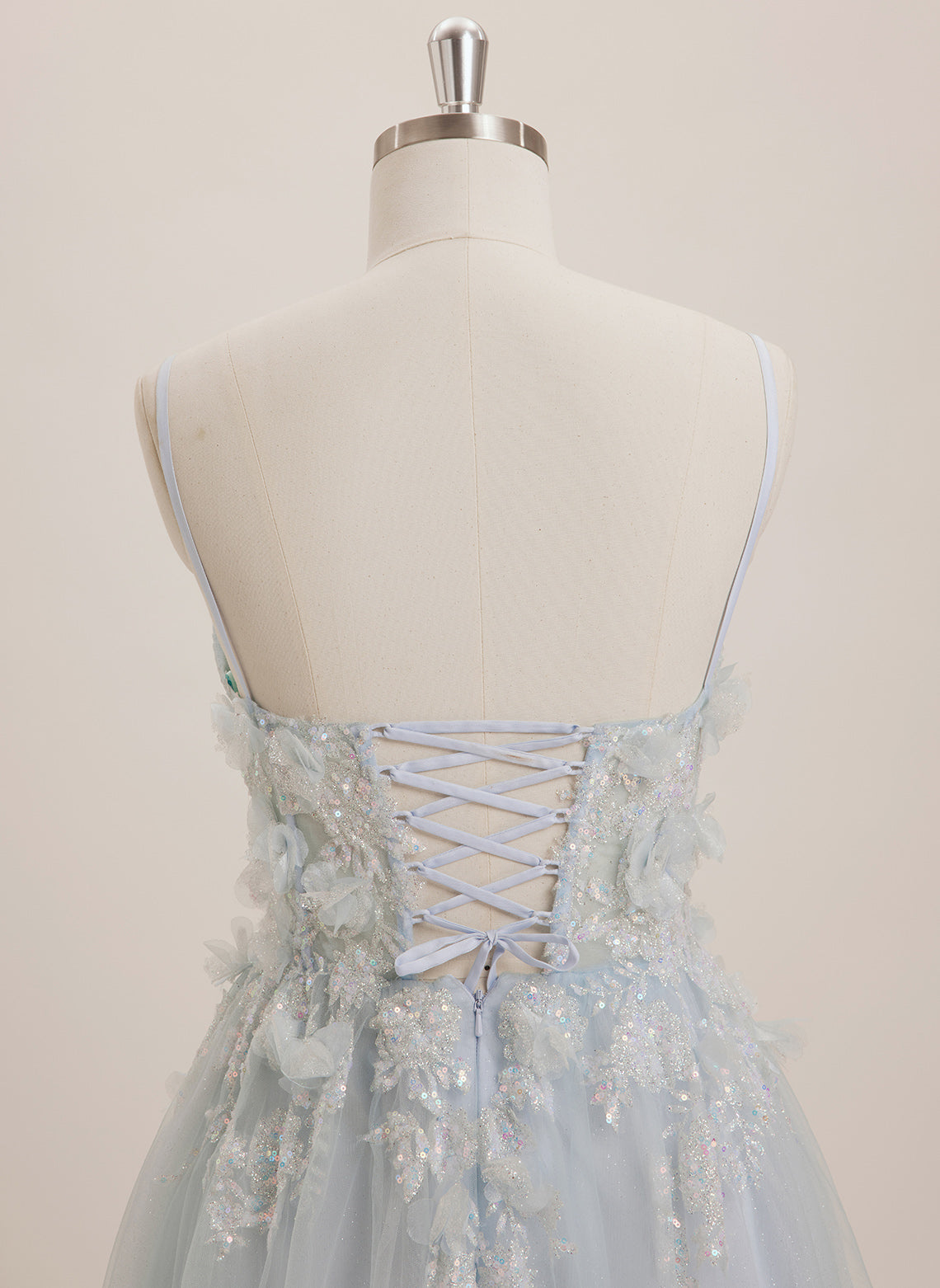 Ball-Gown/Princess V-Neck Floor-Length Jersey Maxi Dresses With Sequins 3D Floral
