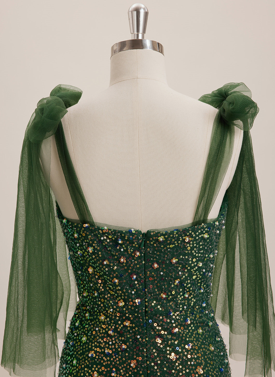 Trumpet/Mermaid V-Neck Sweep Train Sequin Maxi Dresses With Bow Sequins Beading