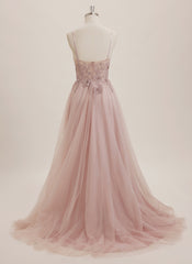 Ball-Gown/Princess V-Neck Floor-Length Tulle Maxi Dresses With Sequins