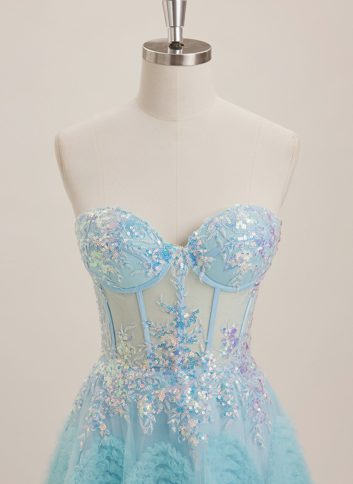 Ball-Gown/Princess Sweetheart Sweep Train Tulle Maxi Dresses With Sequins