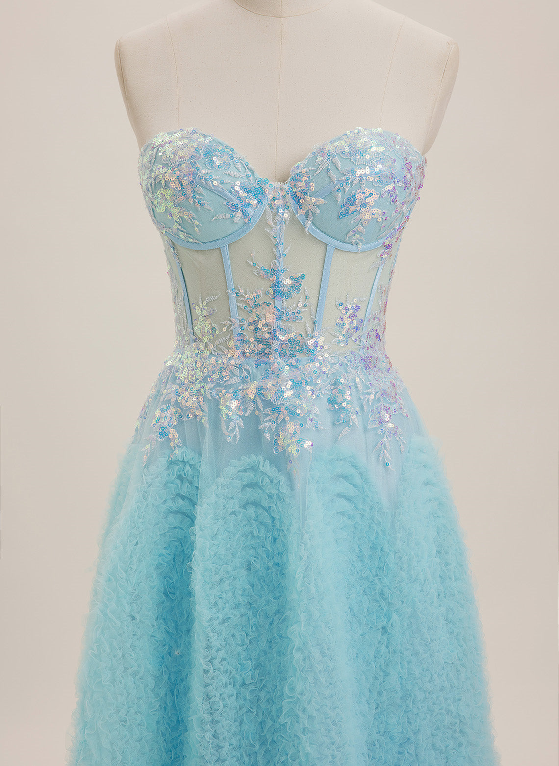 Ball-Gown/Princess Sweetheart Sweep Train Tulle Maxi Dresses With Sequins