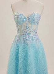 Ball-Gown/Princess Sweetheart Sweep Train Tulle Maxi Dresses With Sequins
