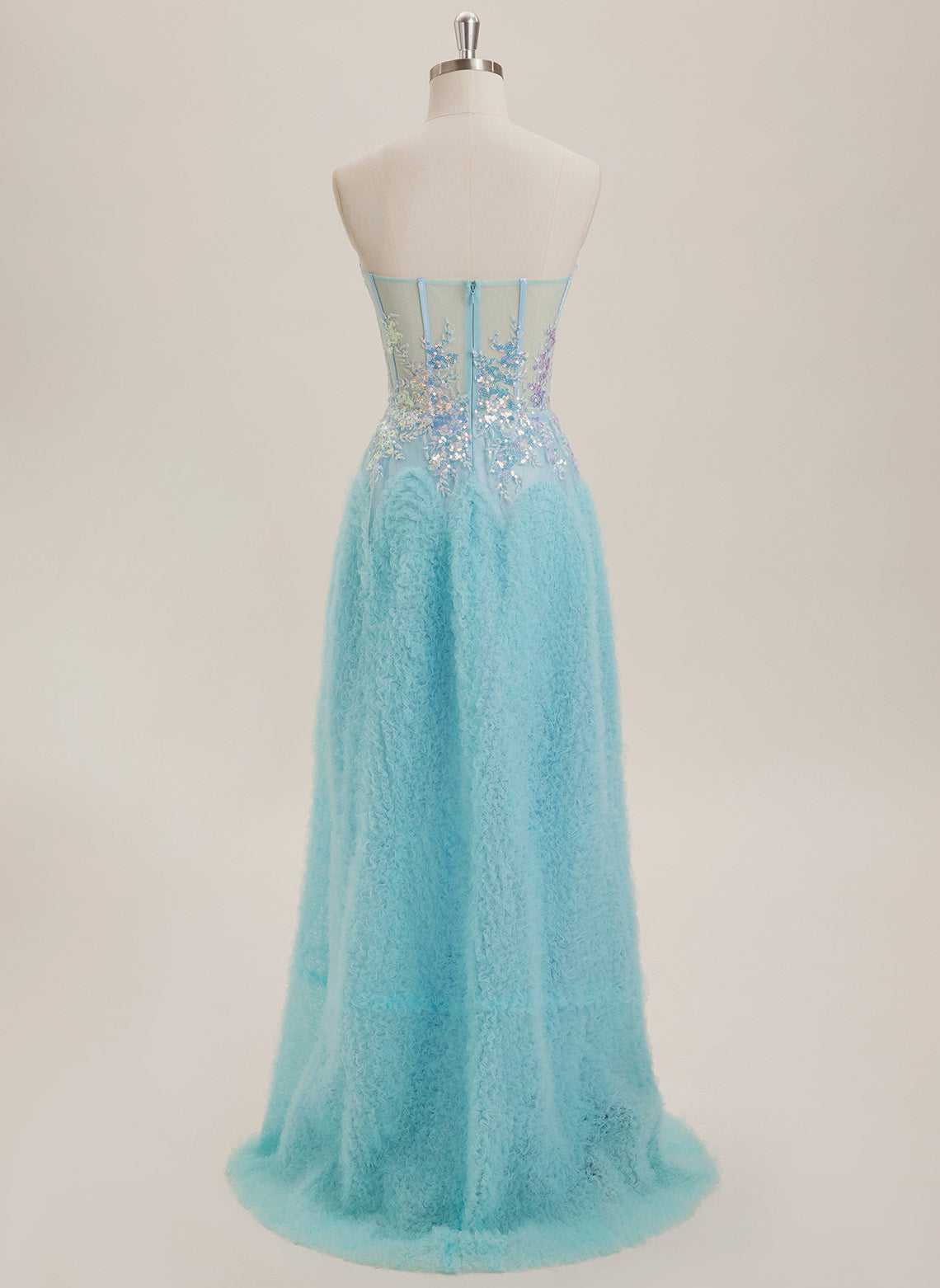 Ball-Gown/Princess Sweetheart Sweep Train Tulle Maxi Dresses With Sequins