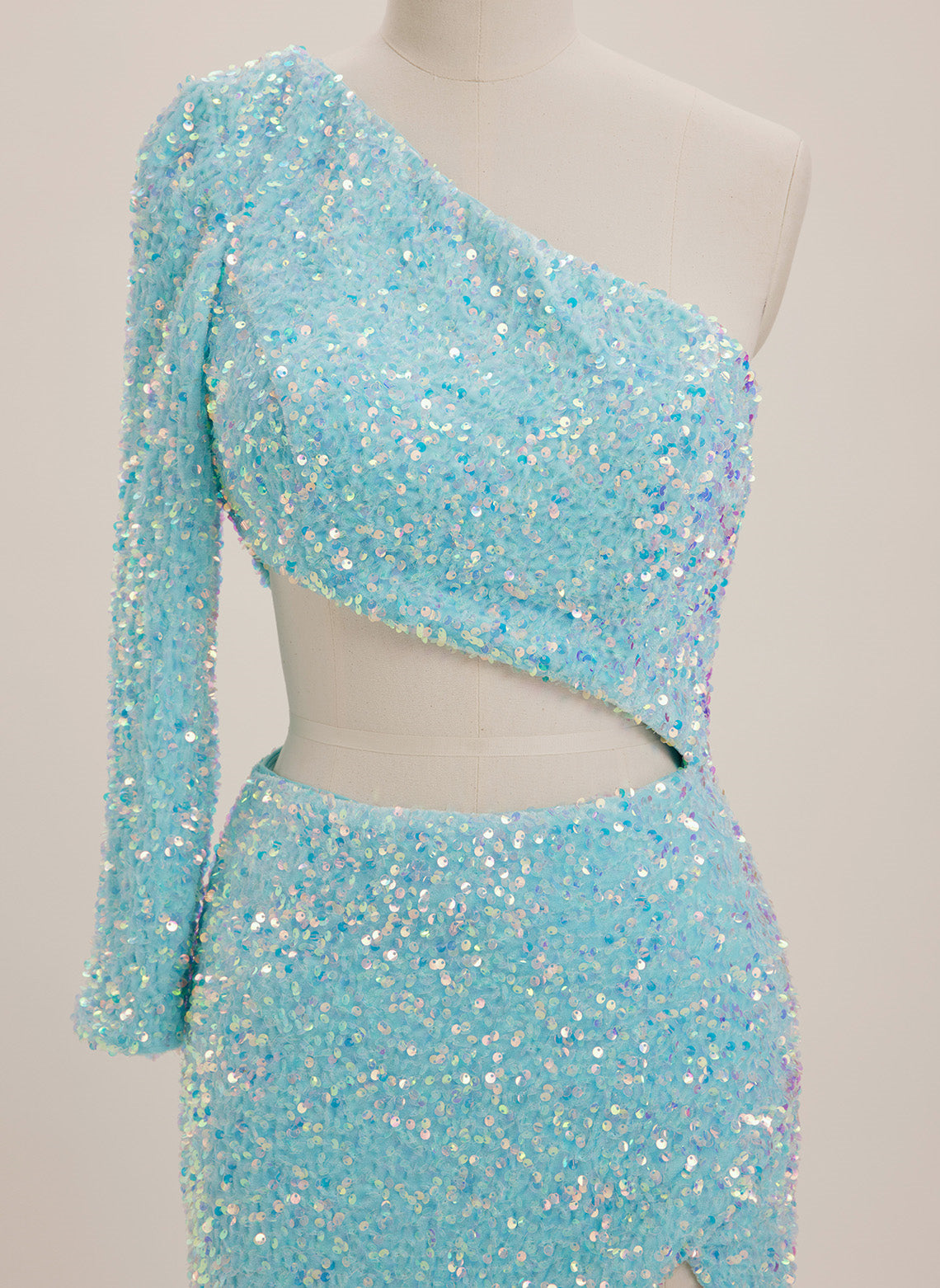 Trumpet/Mermaid One Shoulder Sweep Train Sequin Maxi Dresses With Sequins