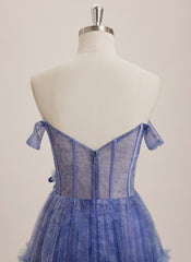 Ball-Gown/Princess V-Neck Sweep Train Tulle Maxi Dresses With Sequins 3D Floral