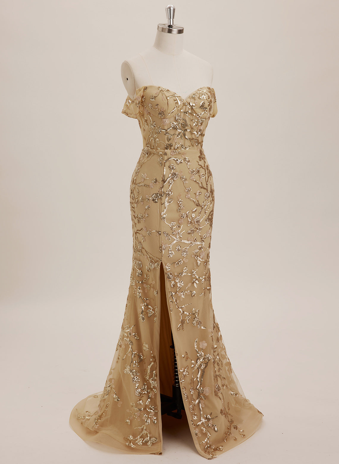 Trumpet/Mermaid Sweetheart Sweep Train Sequin Maxi Dresses With Sequins