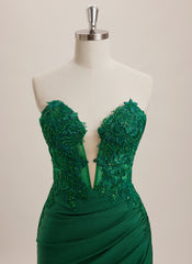 A-line V-Neck Sweep Train Jersey Maxi Dresses With Sequins