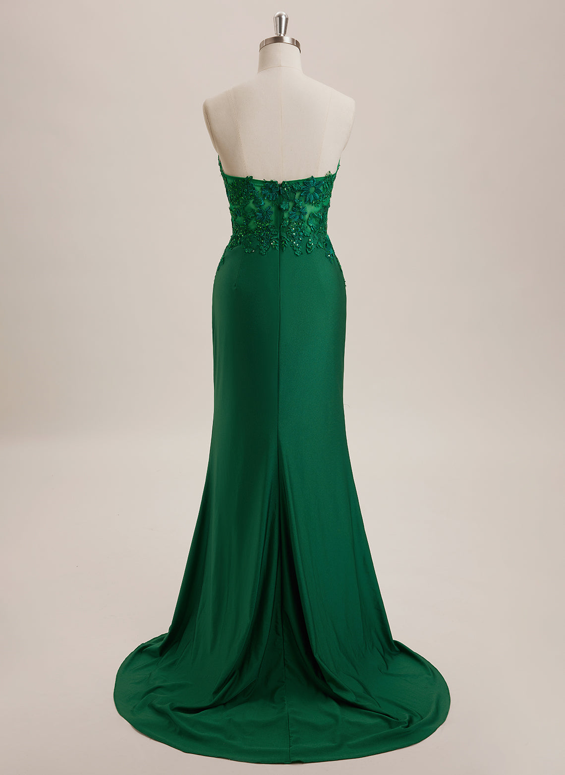 A-line V-Neck Sweep Train Jersey Maxi Dresses With Sequins