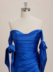 Trumpet/Mermaid Off the Shoulder Sweep Train Jersey Maxi Dresses With Pleated Bow