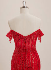 Trumpet/Mermaid Off the Shoulder Sweep Train Sequin Maxi Dresses With Sequins