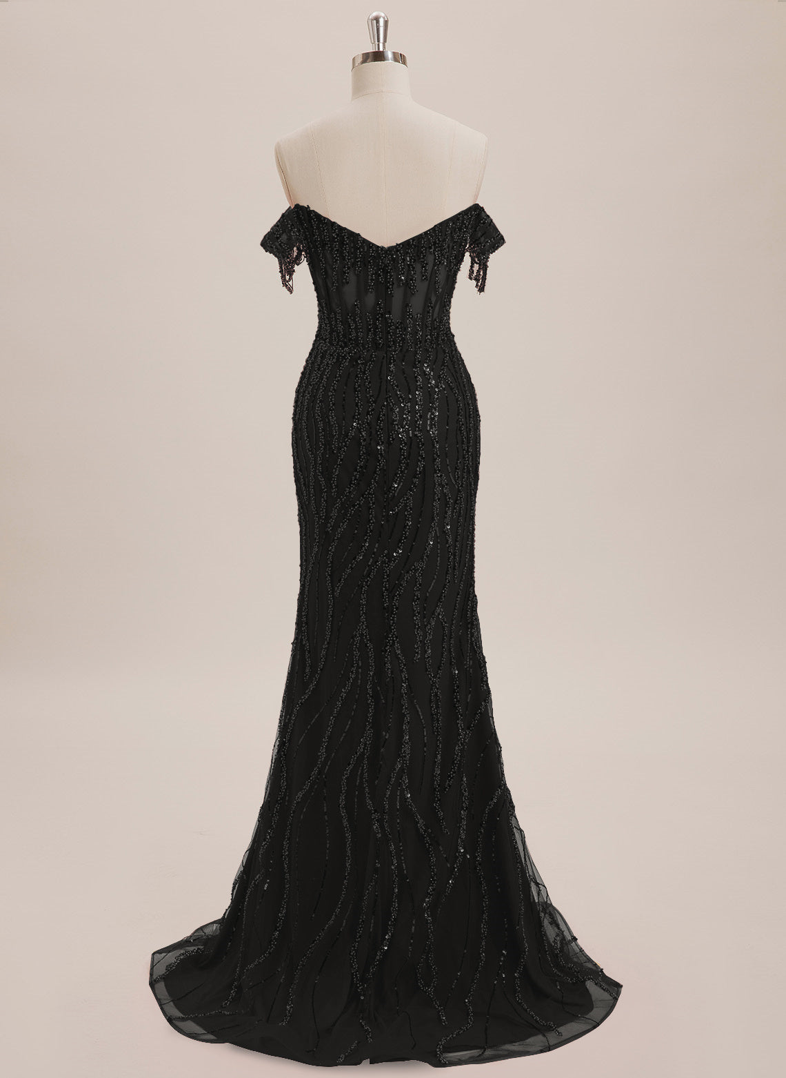 Trumpet/Mermaid Off the Shoulder Sweep Train Sequin Maxi Dresses With Sequins