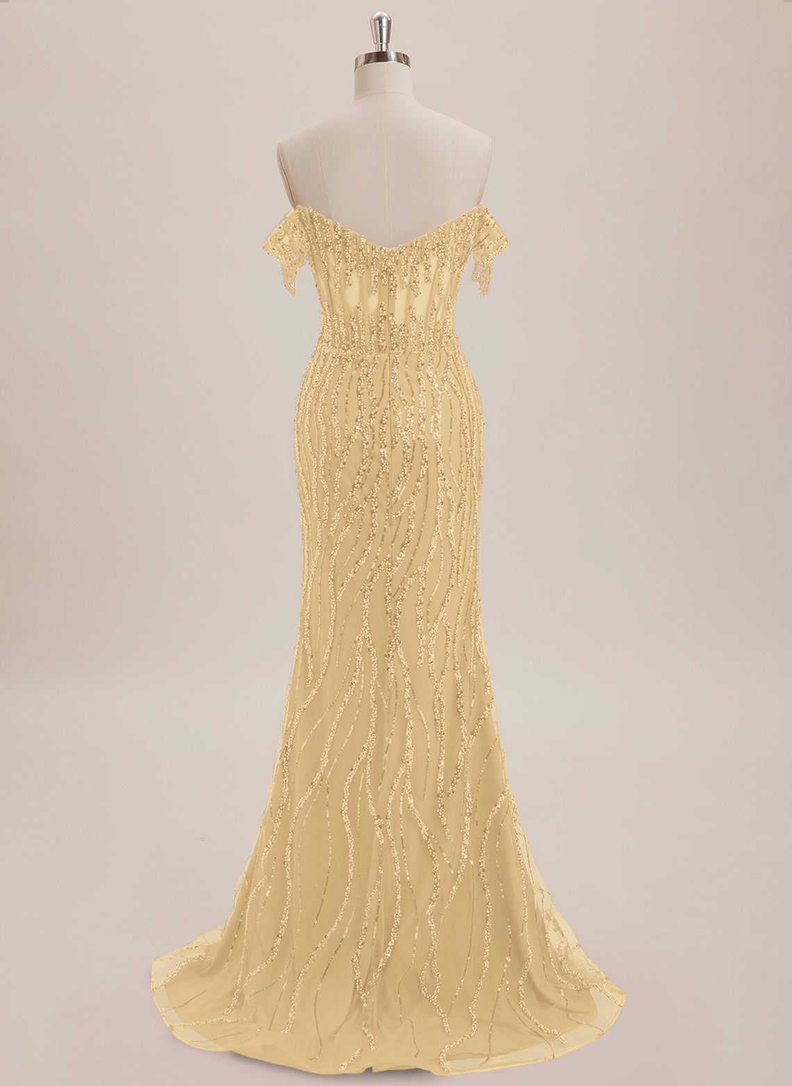 Trumpet/Mermaid Off the Shoulder Sweep Train Sequin Maxi Dresses With Sequins