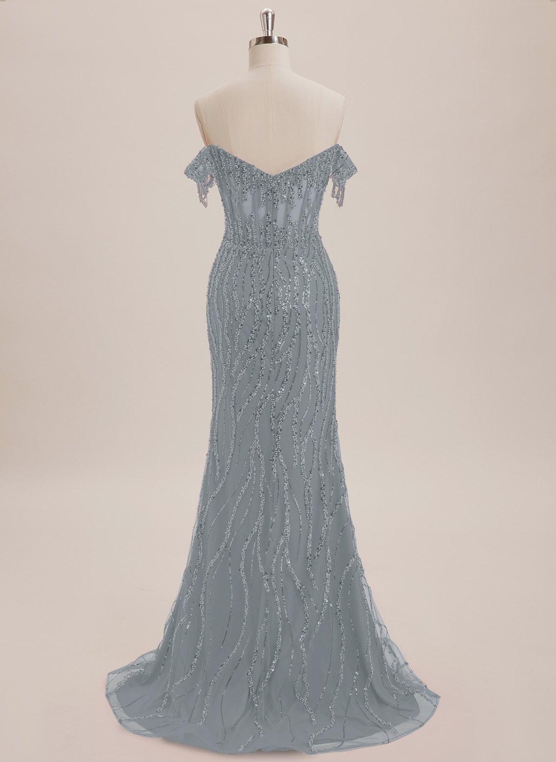 Trumpet/Mermaid Off the Shoulder Sweep Train Sequin Maxi Dresses With Sequins