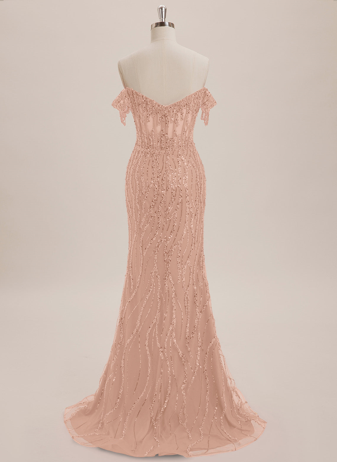Trumpet/Mermaid Off the Shoulder Sweep Train Sequin Maxi Dresses With Sequins