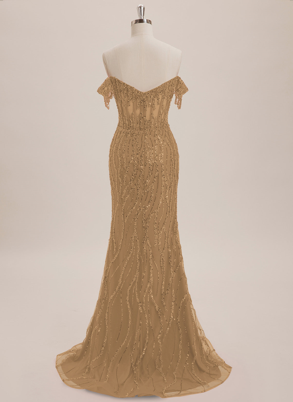 Trumpet/Mermaid Off the Shoulder Sweep Train Sequin Maxi Dresses With Sequins