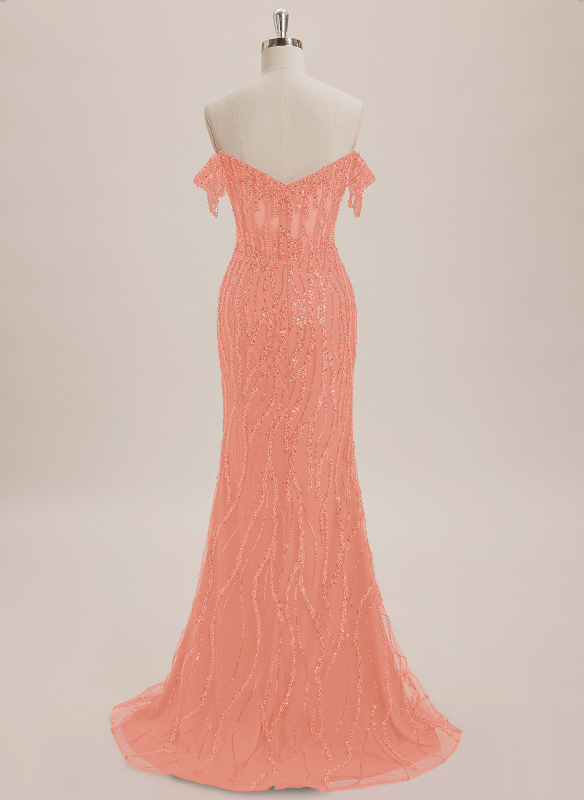 Trumpet/Mermaid Off the Shoulder Sweep Train Sequin Maxi Dresses With Sequins