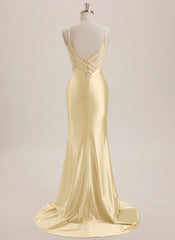 Trumpet/Mermaid V-Neck Sweep Train Jersey Maxi Dresses