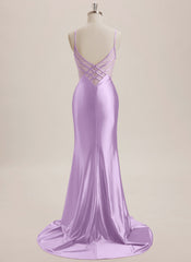 Trumpet/Mermaid V-Neck Sweep Train Jersey Maxi Dresses
