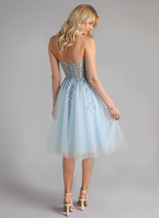 A-line Sweetheart Tea-Length Tulle Mini Dress