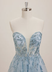 A-line Sweetheart Tea-Length Tulle Mini Dress