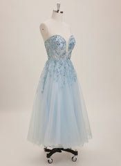 A-line Sweetheart Tea-Length Tulle Mini Dress