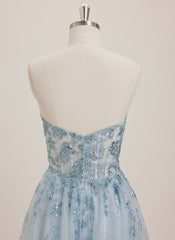 A-line Sweetheart Tea-Length Tulle Mini Dress