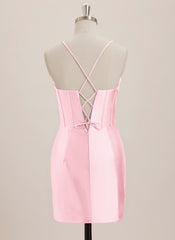 Sheath/Column Sweetheart Short Jersey Mini Dress With Rhinestone