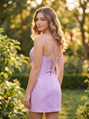 Sheath/Column Sweetheart Short Jersey Mini Dress With Rhinestone