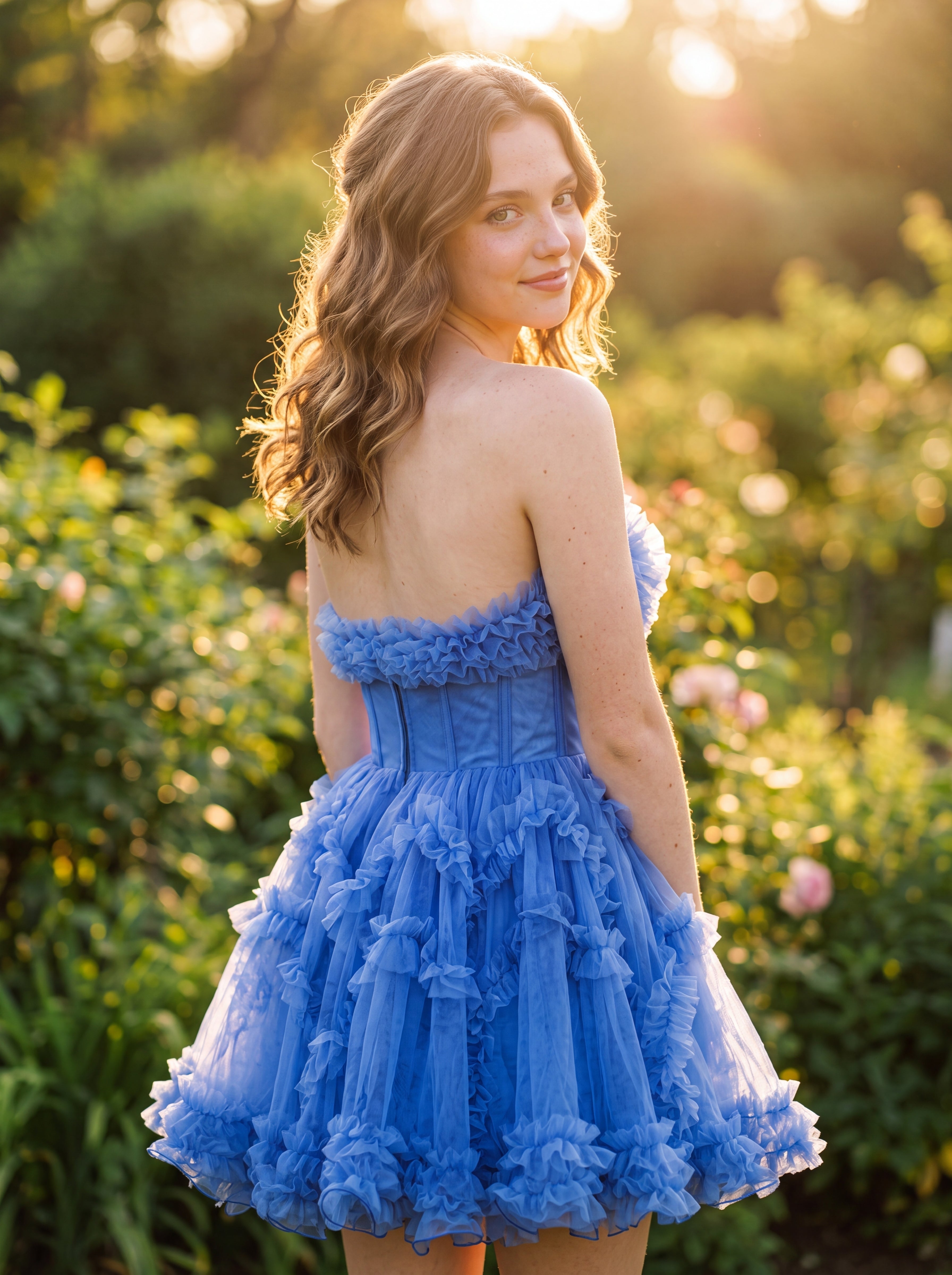 Ball-Gown/Princess Short Sleeve Short Tulle Homecoming Dress With Ruffle