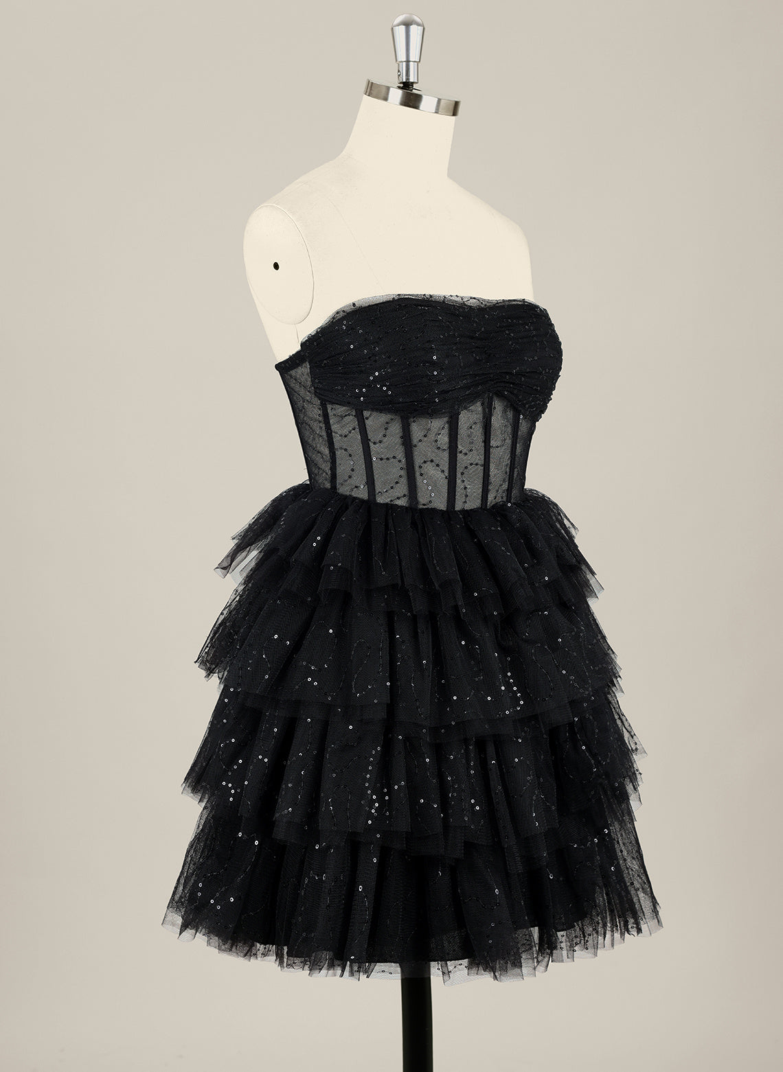 Ball-Gown/Princess Sleeveless Short Tulle Homecoming Dress With Ruffle
