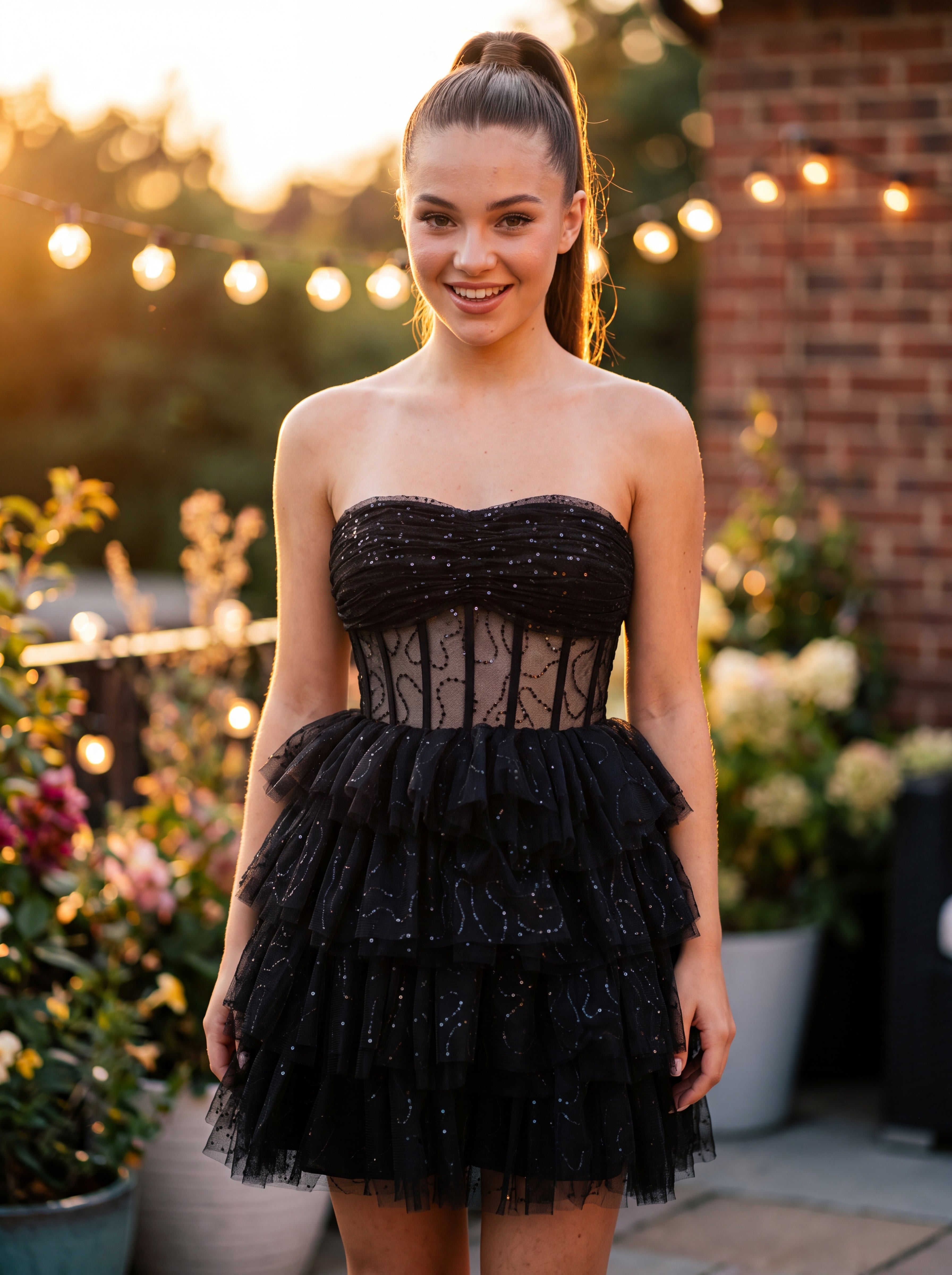 Ball-Gown/Princess Sleeveless Short Tulle Homecoming Dress With Ruffle
