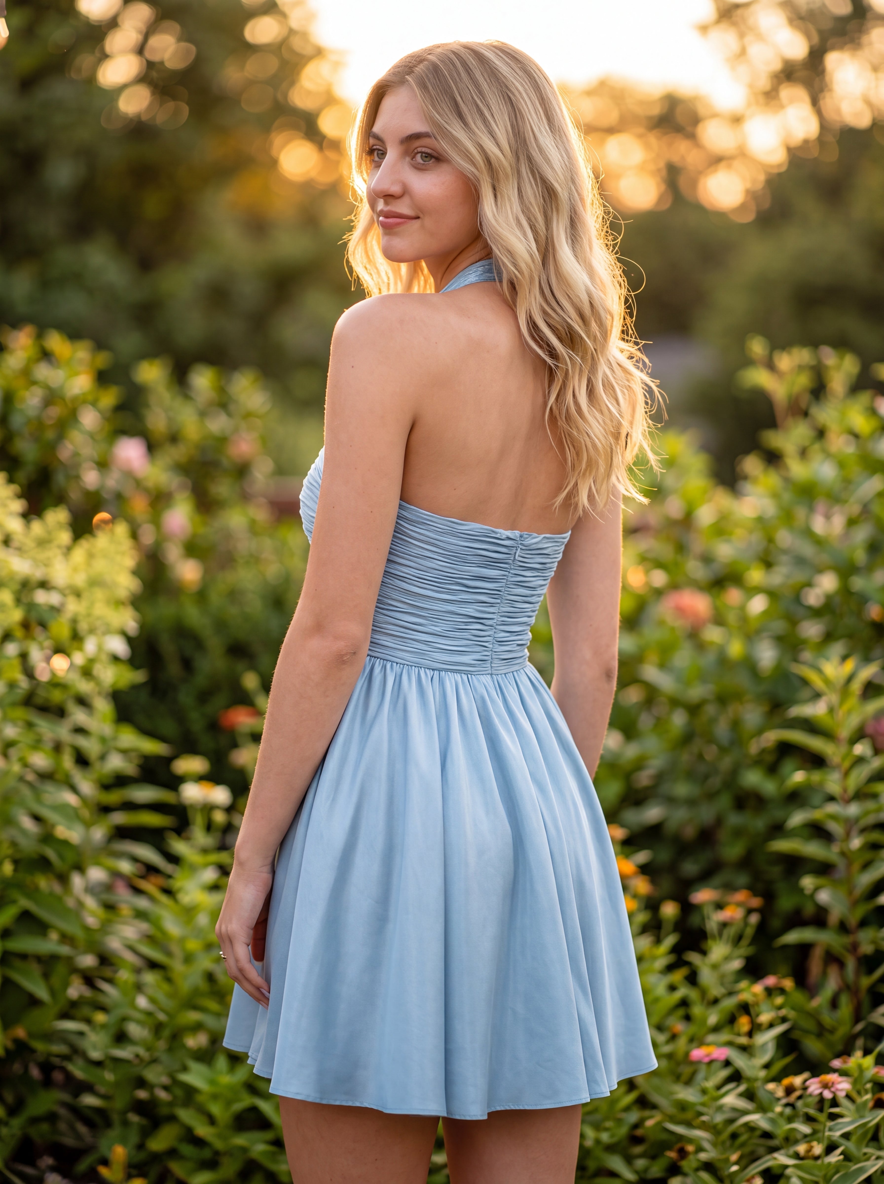 Ball-Gown/Princess Sleeveless Short Metallic Homecoming Dress With Pleated
