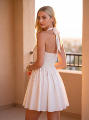 Ball-Gown/Princess Sleeveless Short Metallic Homecoming Dress With Pleated