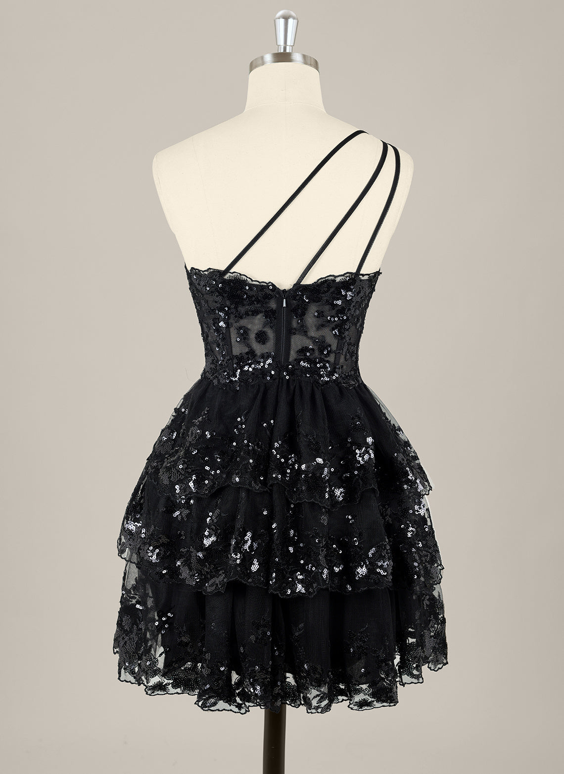 Ball-Gown/Princess Sleeveless Short Tulle Homecoming Dress With Sequins