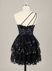 Ball-Gown/Princess Sleeveless Short Tulle Homecoming Dress With Sequins