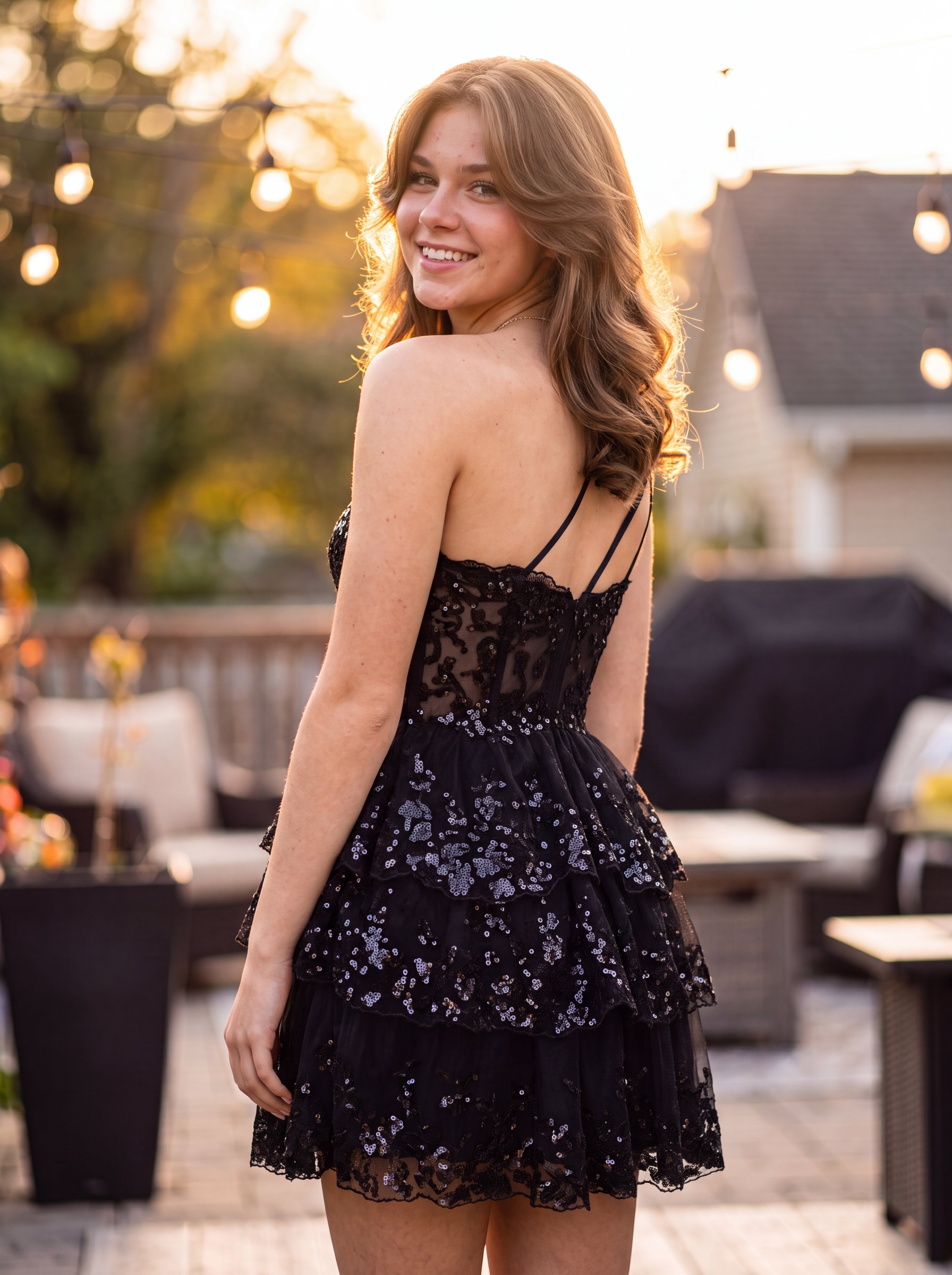 Ball-Gown/Princess Sleeveless Short Tulle Homecoming Dress With Sequins