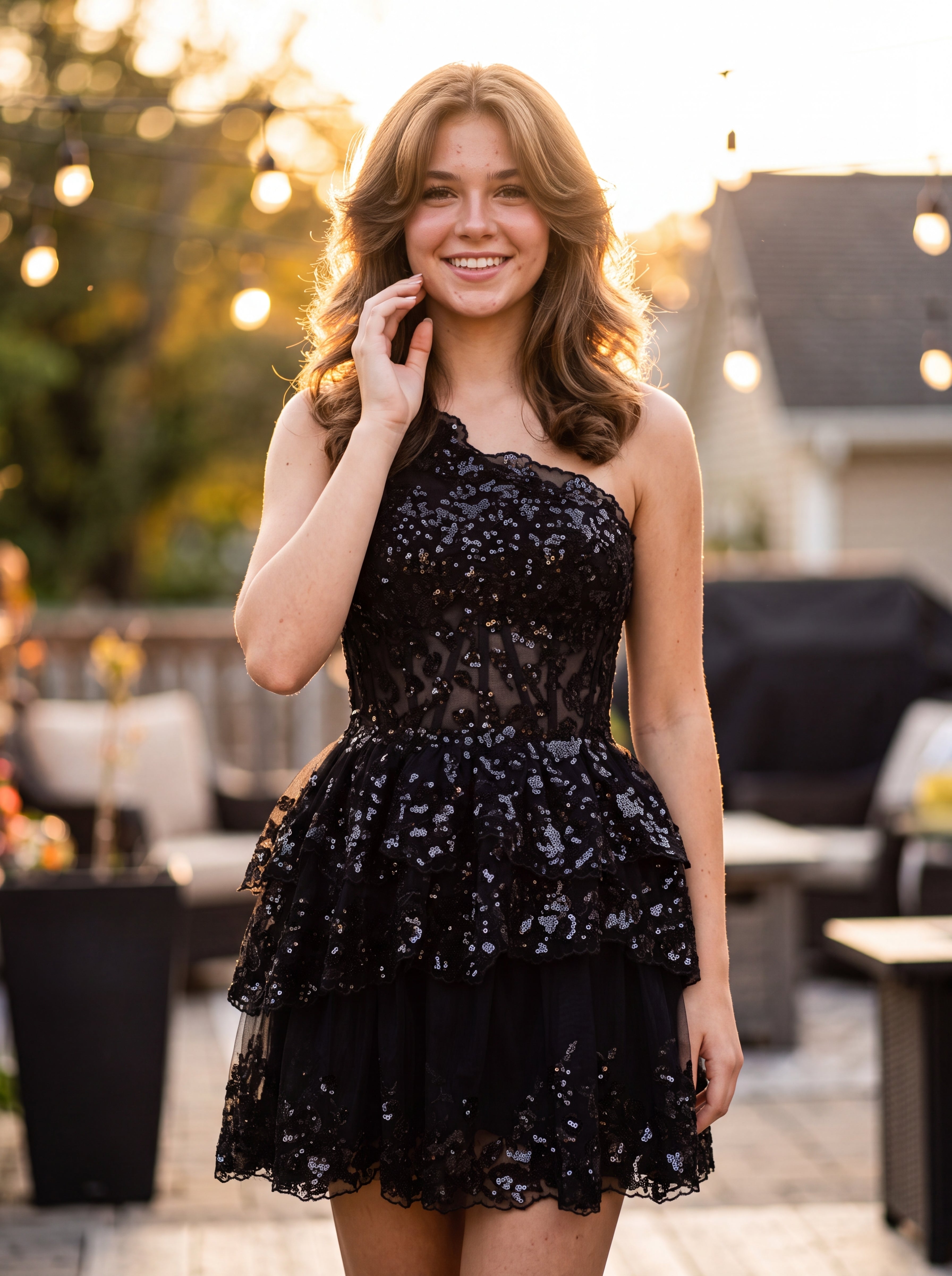 Ball-Gown/Princess Sleeveless Short Tulle Homecoming Dress With Sequins