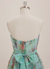 A-line Sweetheart Short Tulle Mini Dress With Bow Pleated