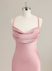 Trumpet/Mermaid Sleeveless Sweep Train Satin Prom Dress