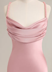 Trumpet/Mermaid Sleeveless Sweep Train Satin Prom Dress