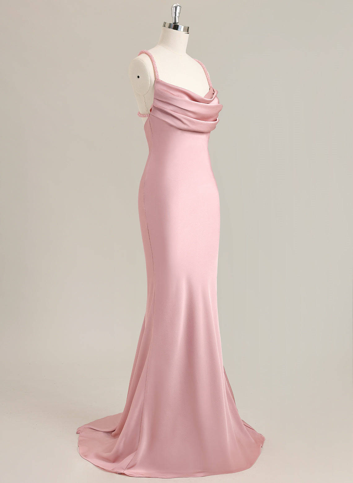 Trumpet/Mermaid Sleeveless Sweep Train Satin Prom Dress