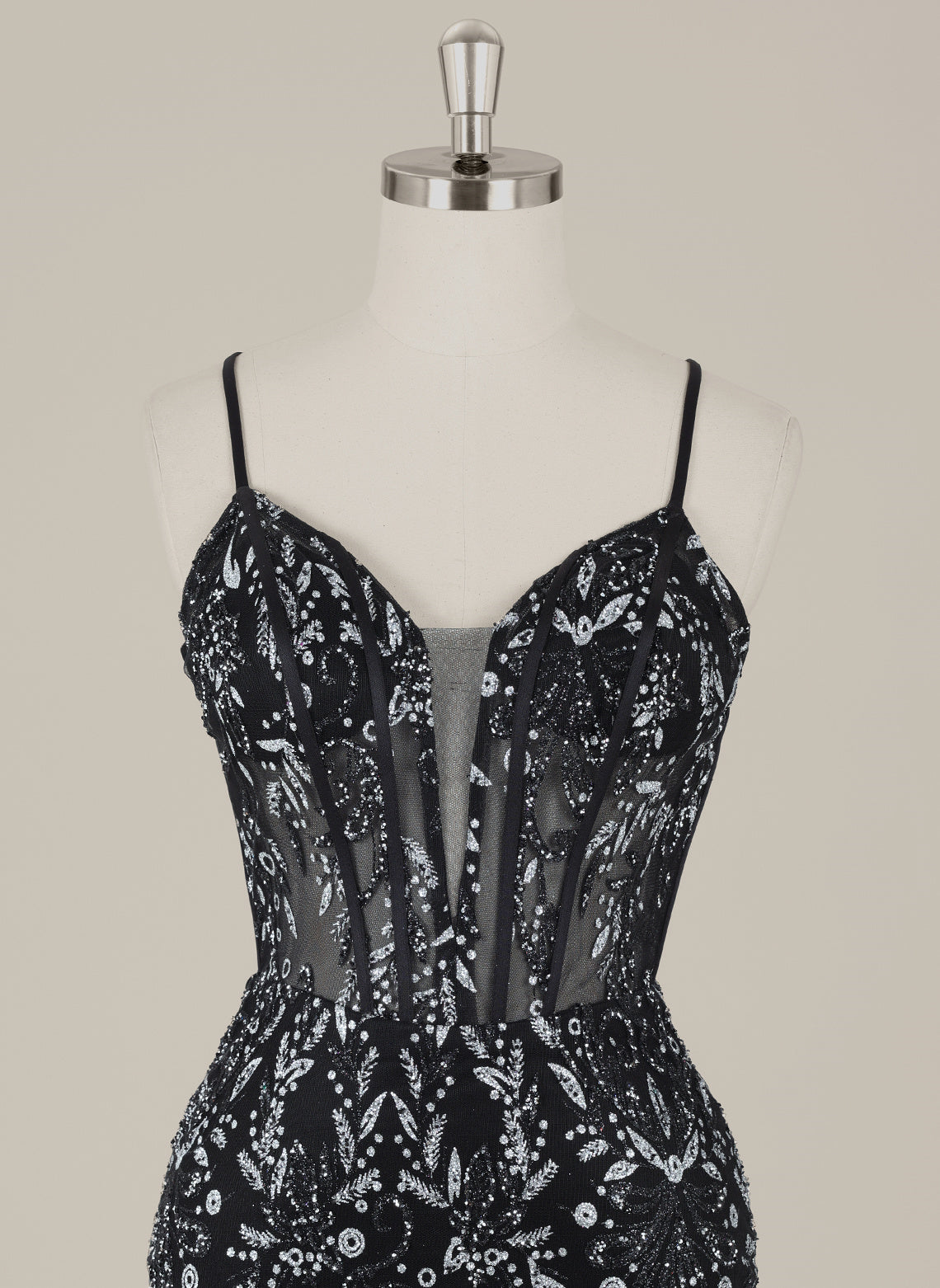Sheath/Column Spaghetti Straps Short Sequin Homecoming Dress