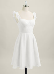 A-line Sleeveless Short Chiffon Homecoming Dress With Ruffle